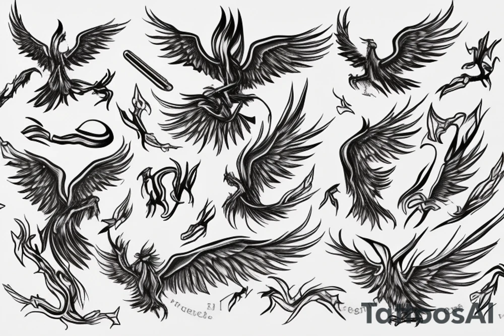phoenix in ash tattoo idea