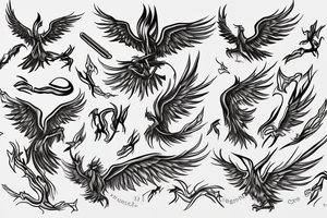 phoenix in ash tattoo idea