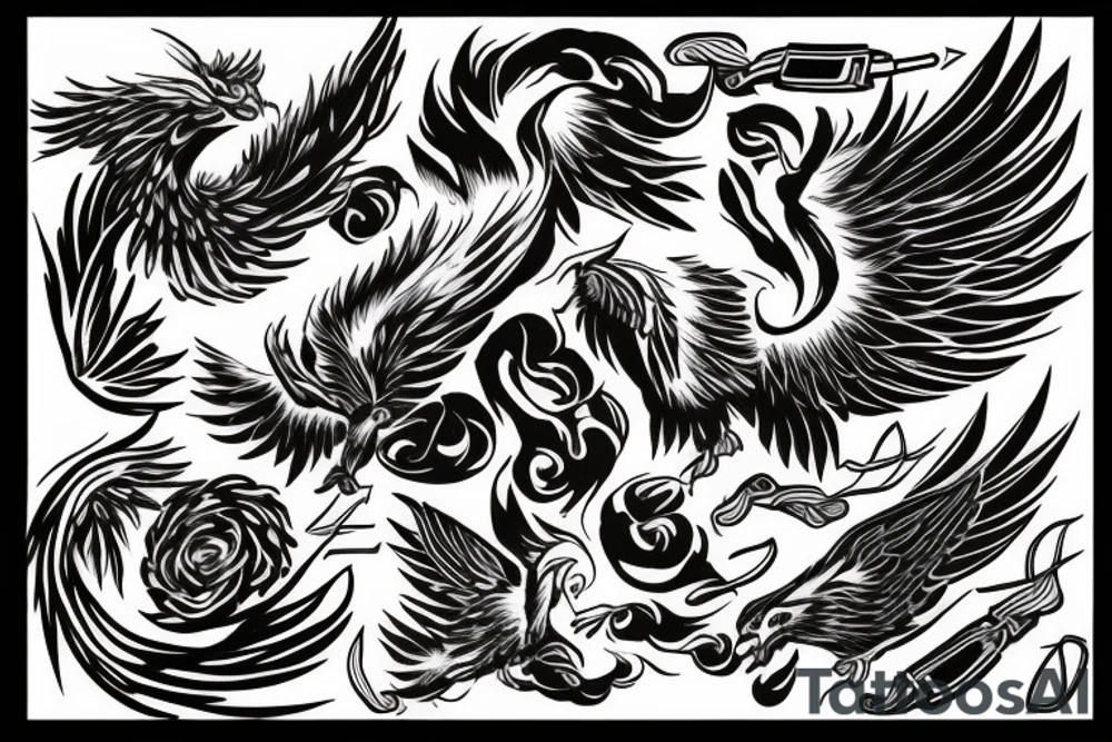 phoenix in ash tattoo idea