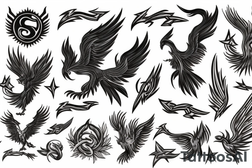 phoenix in ash tattoo idea