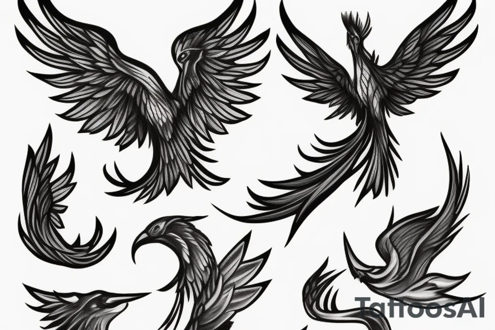phoenix in ash tattoo idea