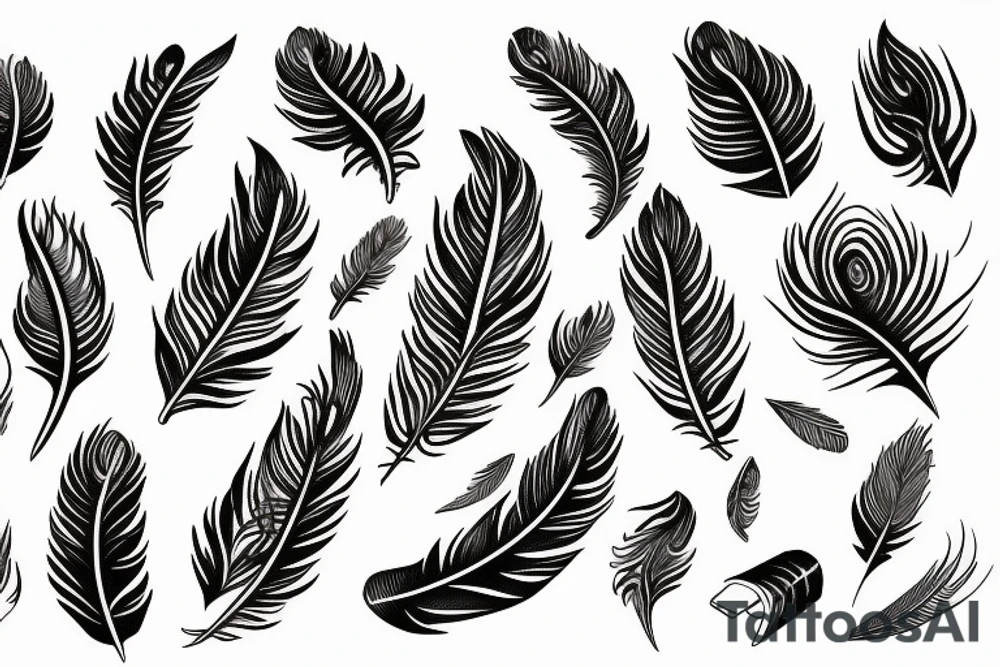 feather fire ash tattoo idea