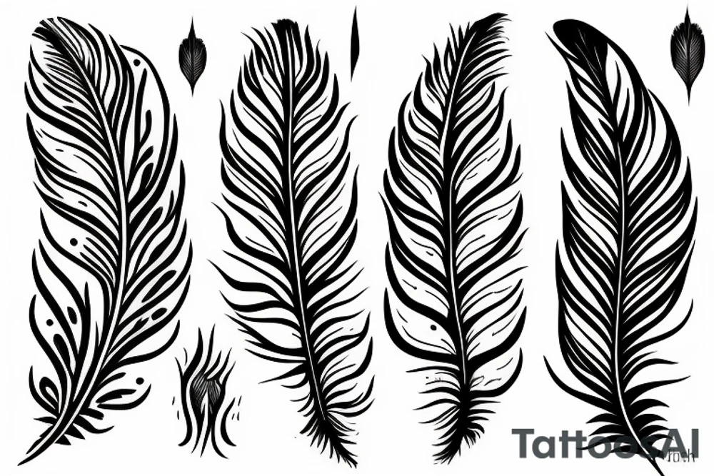 feather fire ash tattoo idea