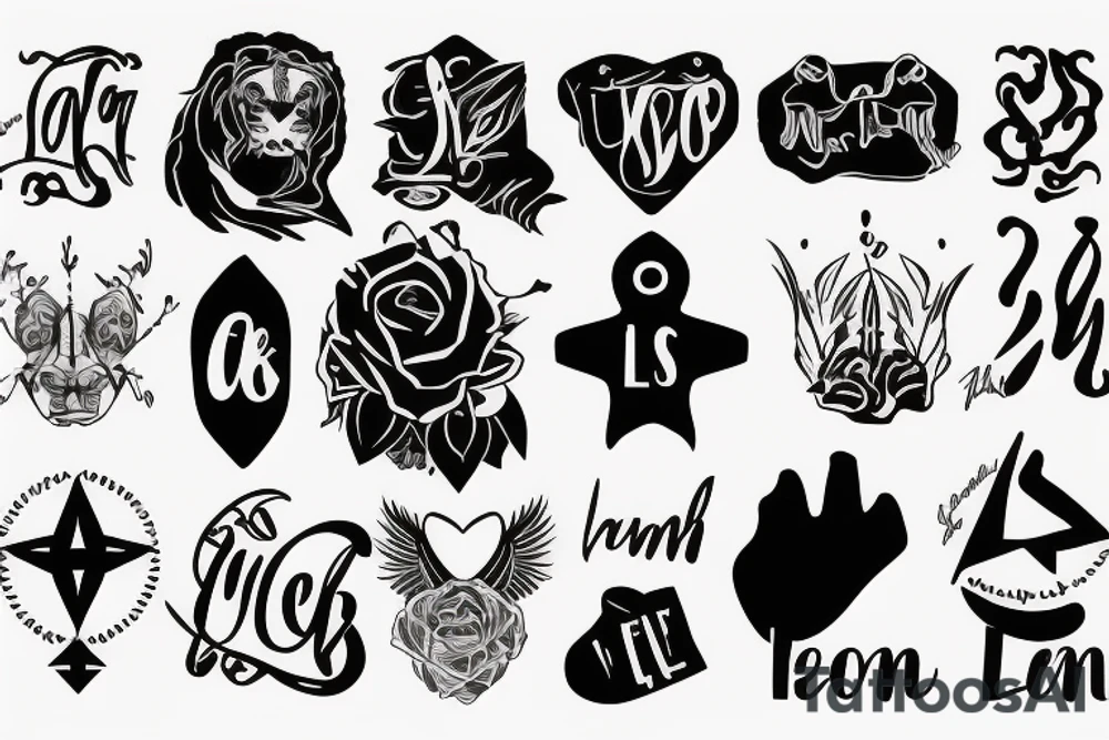 Modern with my sons name Leonel and Liam tattoo idea