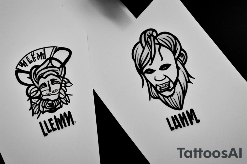 Modern with my sons name Leonel and Liam tattoo idea