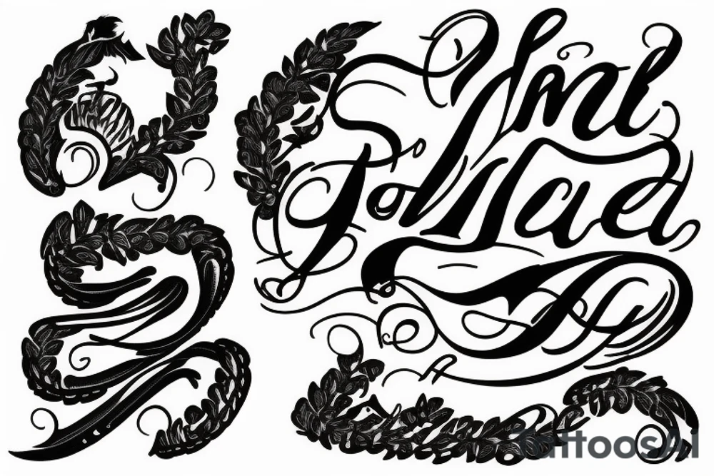 Leonel and Liam in cursive tattoo idea