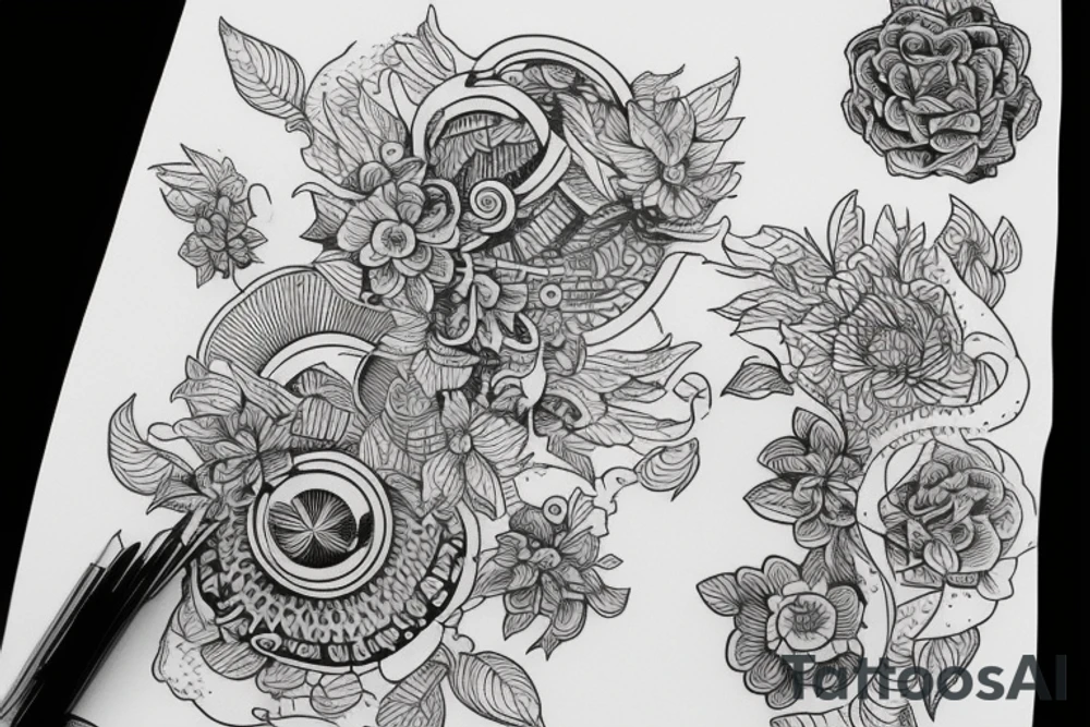 горящее перо tattoo idea