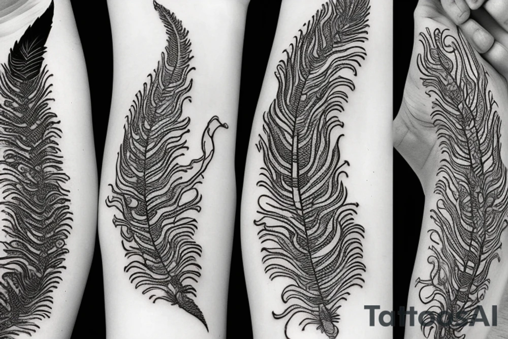 feather phoenix ash snake fire tattoo idea