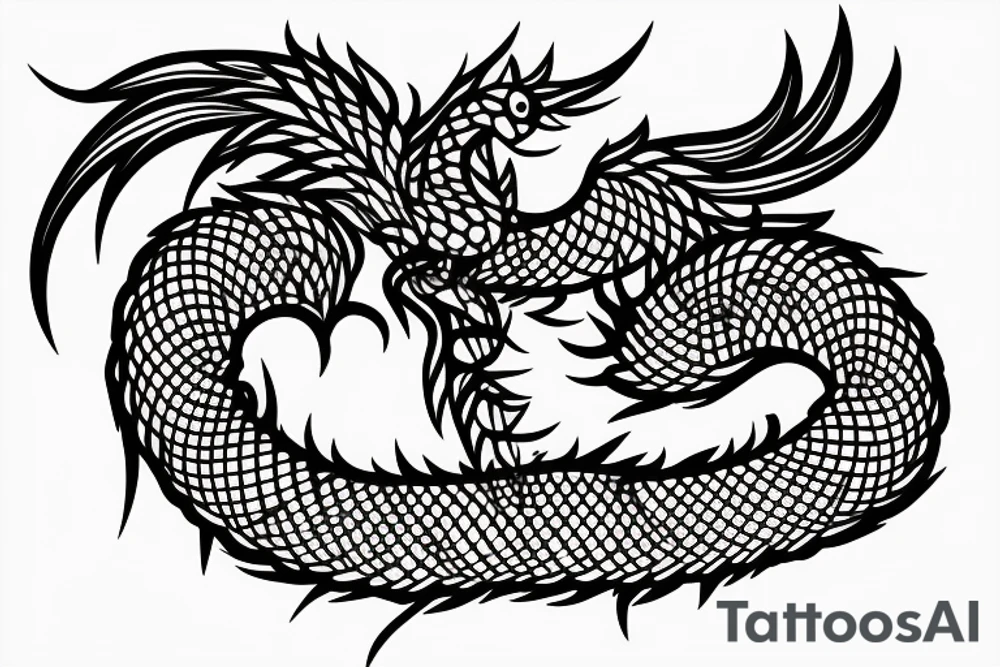 feather phoenix ash snake fire tattoo idea