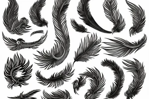 feather phoenix ash snake fire tattoo idea