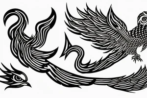 feather phoenix ash snake fire tattoo idea