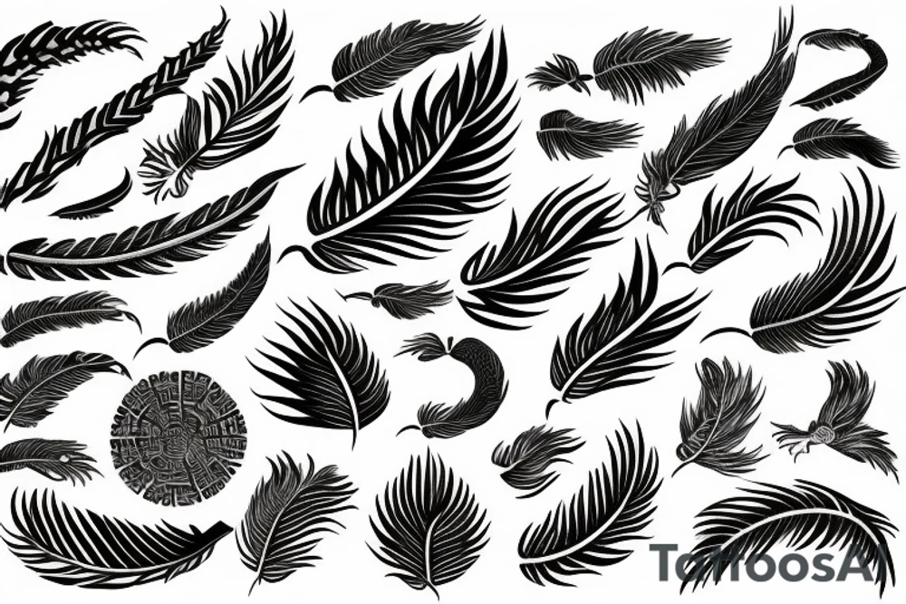 feather phoenix ash snake fire tattoo idea