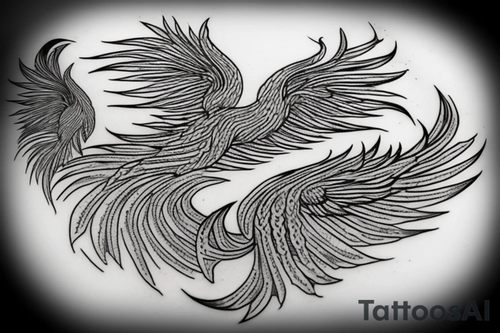 feather phoenix ash snake fire tattoo idea