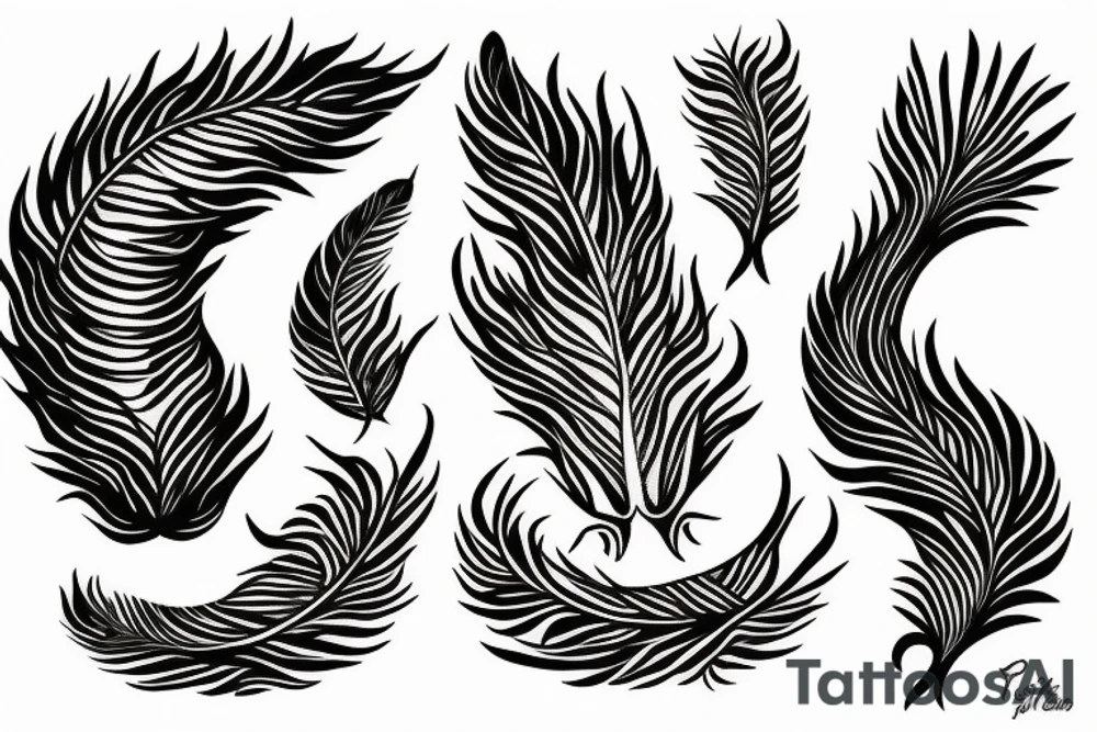 feather phoenix ash snake fire tattoo idea