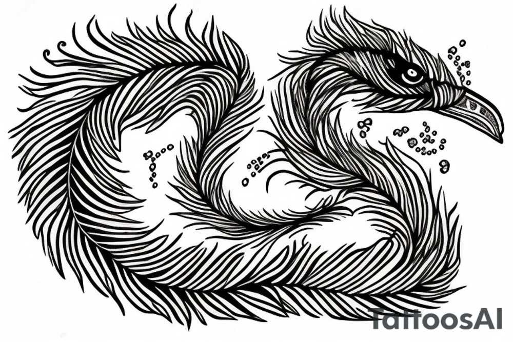 feather phoenix ash snake fire tattoo idea