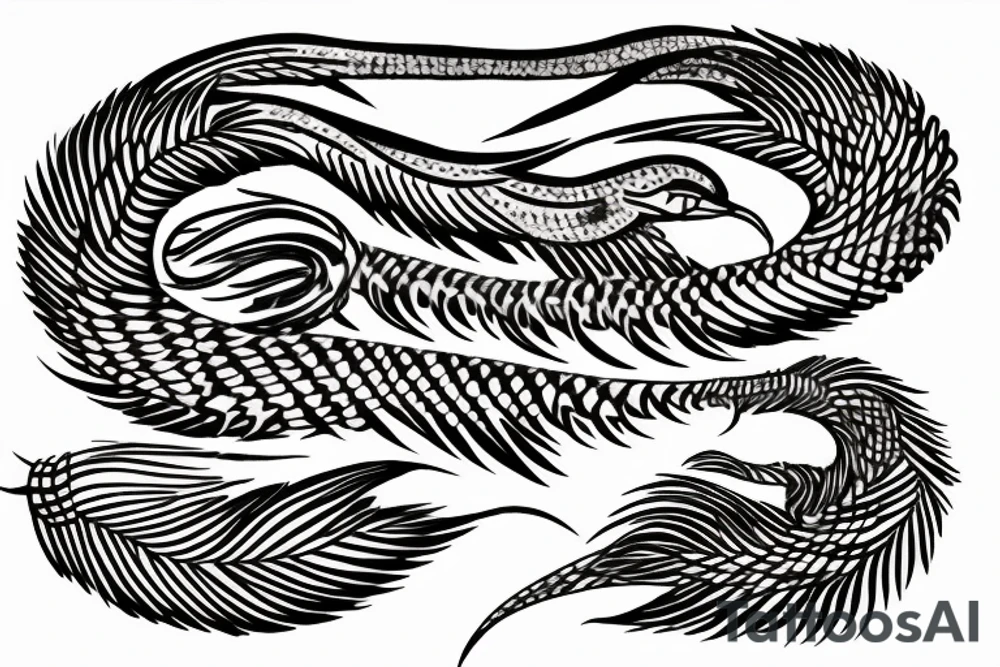 feather phoenix ash snake fire tattoo idea