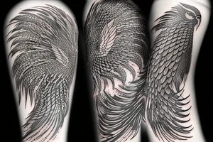 feather phoenix ash snake fire tattoo idea