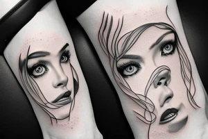 Blinde girl with half dog face tattoo idea