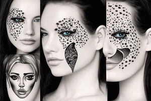 Blinde girl with half dog face tattoo idea