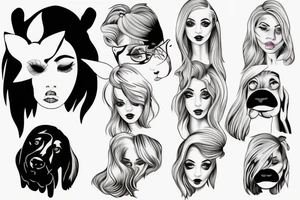 Blonde girl with half dog face tattoo idea