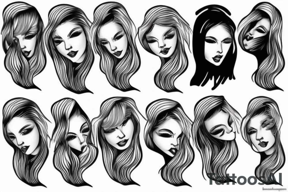 Blonde girl with half dog face tattoo idea