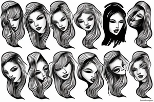 Blonde girl with half dog face tattoo idea