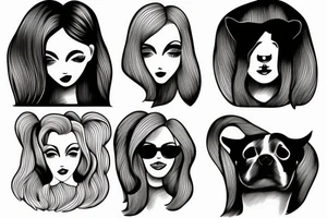 Blonde girl with half dog face tattoo idea