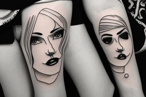Blonde girl with half dog face tattoo idea