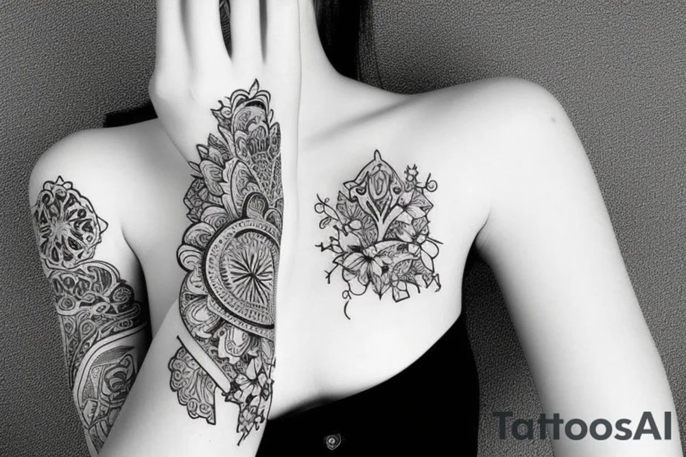 Girly sleeve tattoo idea