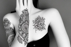 Girly sleeve tattoo idea