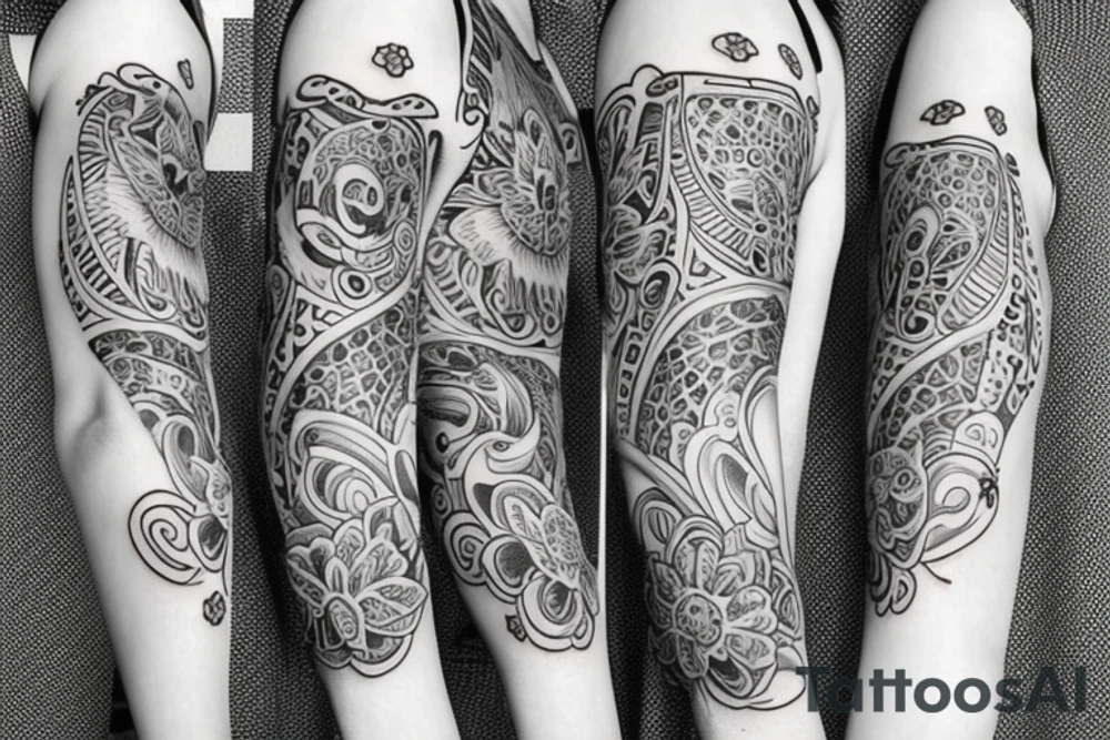 Girly sleeve tattoo idea