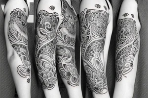 Girly sleeve tattoo idea