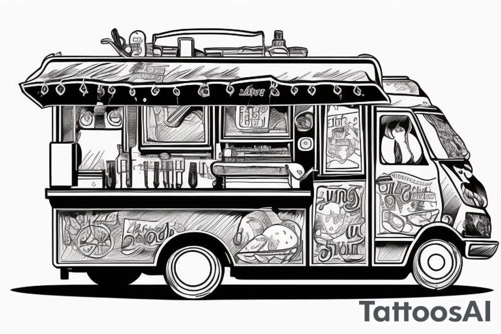 food cart being dragged by people with chains tattoo idea
