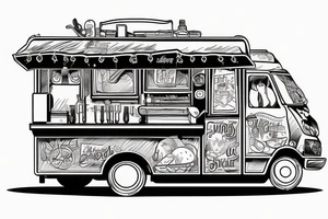 food cart being dragged by people with chains tattoo idea