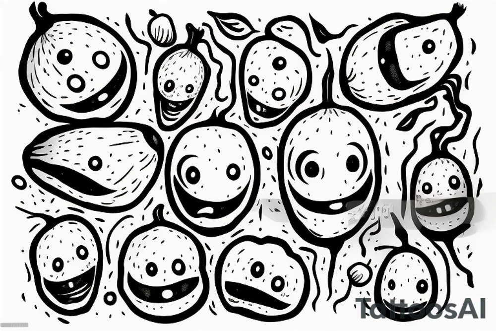 onion man with holes for eyes tattoo idea