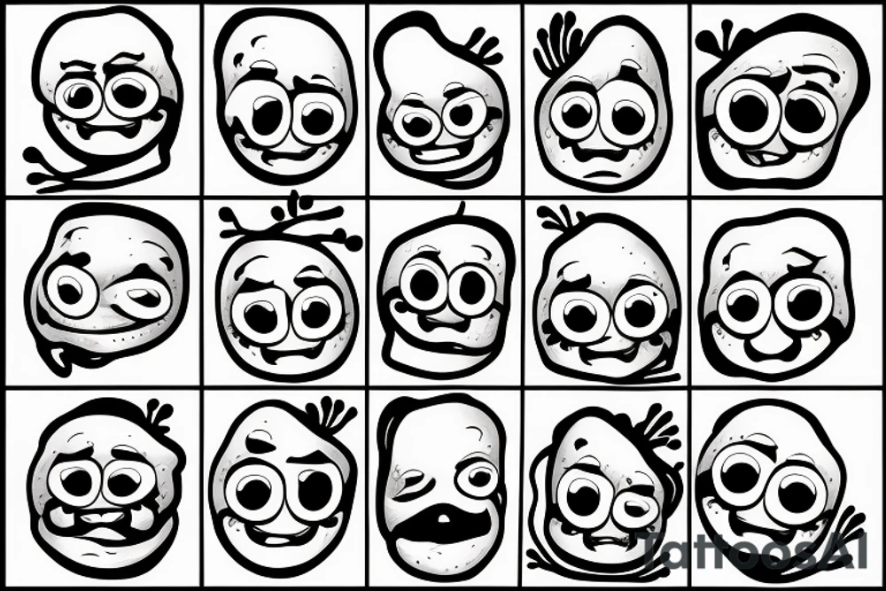 onion man with holes for eyes tattoo idea