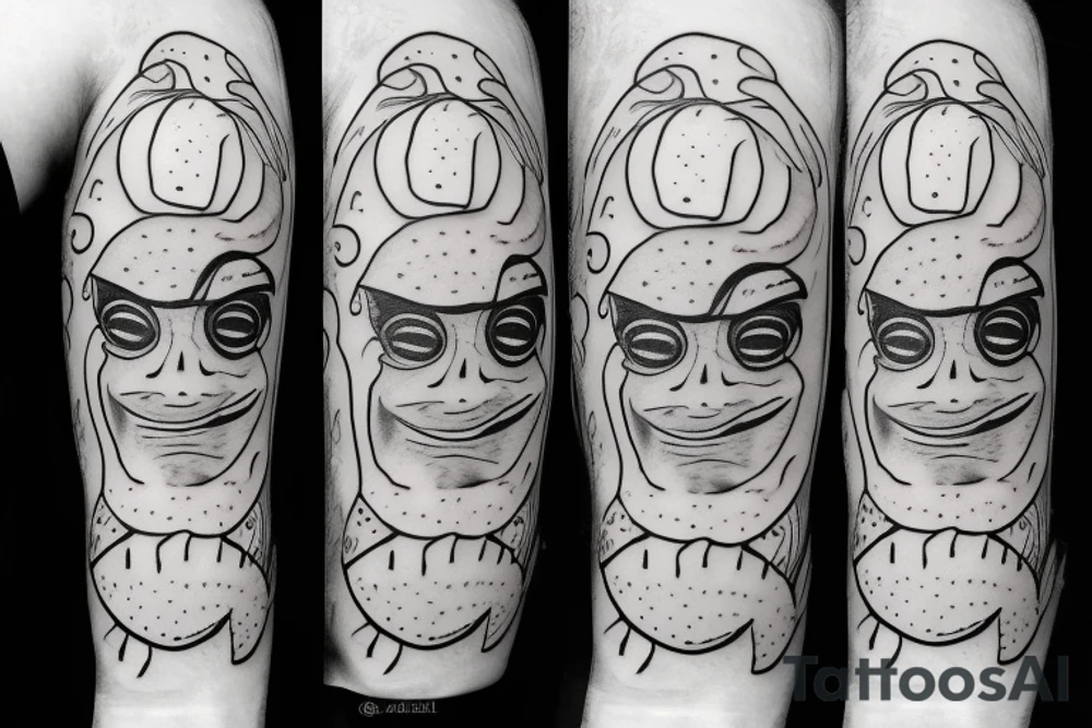 onion man with holes for eyes tattoo idea
