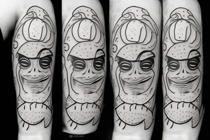 onion man with holes for eyes tattoo idea
