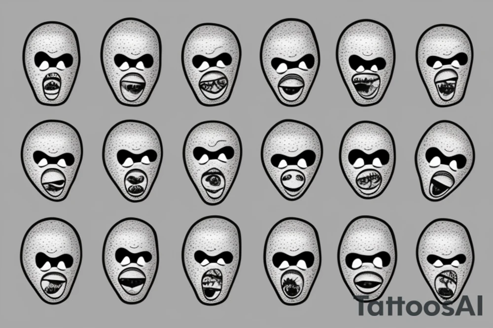 onion man with holes for eyes tattoo idea