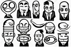 onion salesman with slits for eyes tattoo idea
