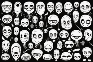 onion salesman with slits for eyes tattoo idea