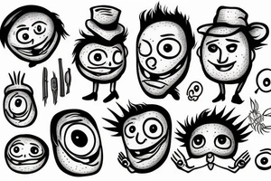 onion salesman with slits for eyes tattoo idea