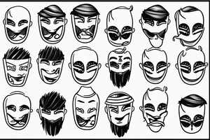 onion salesman with slits for eyes tattoo idea