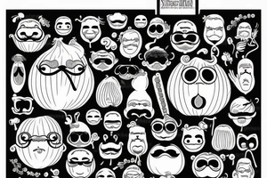 highly detailed 4k onion man with a mustache tattoo idea