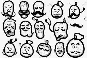 highly detailed 4k onion man with a mustache tattoo idea
