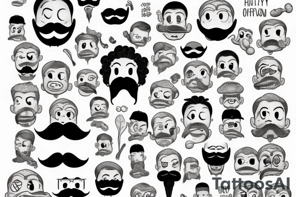 highly detailed 4k onion man with a mustache tattoo idea