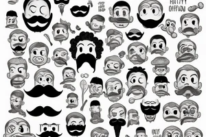 highly detailed 4k onion man with a mustache tattoo idea