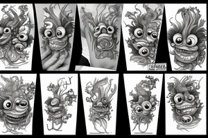 highly detailed 4k onion creature tattoo idea