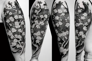 samurai with cherry blossoms tattoo idea