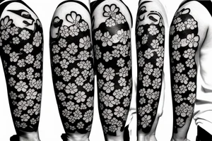 Samurai fighting to protect a cherry blossom tattoo idea